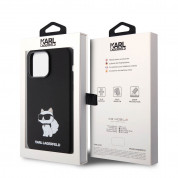 Karl Lagerfeld Liquid Silicone Choupette NFT Case - дизайнерски силиконов кейс за iPhone 15 Pro Max (черен) 6