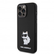 Karl Lagerfeld Liquid Silicone Choupette NFT Case - дизайнерски силиконов кейс за iPhone 15 Pro Max (черен) 1