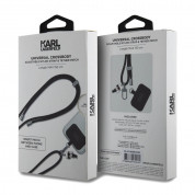 Karl Lagerfeld Universal Crossbody Strap With Ikonik Pins - универсална връзка за носене през врата за смартфони (черен) 2