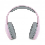 Hello Kitty Bicolor Kitty Metal Head Logo Bluetooth Headphones - безжични блутут слушалки с микрофон за мобилни устройства (розов) 2