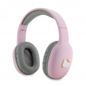 Hello Kitty Bicolor Kitty Metal Head Logo Bluetooth Headphones - безжични блутут слушалки с микрофон за мобилни устройства (розов)