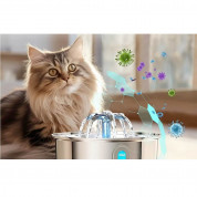 Oneisall Pet Water Fountain - автоматична поилка за домашни любимци (сребрист)  5