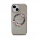 Guess Flowers Ring Glossy Logo MagSafe Case - хибриден удароустойчив кейс с MagSafe за iPhone 15 (черен-прозрачен) 3