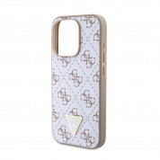Guess PU 4G Triangle Metal Logo Case Case for iPhone 15 Pro (white) 4