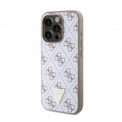 Guess PU 4G Triangle Metal Logo Case Case for iPhone 15 Pro (white) 1