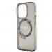 Guess Flowers Ring Glossy Logo MagSafe Case - хибриден удароустойчив кейс с MagSafe за iPhone 15 Pro Max (черен-прозрачен) 5