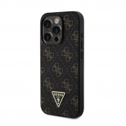 Guess PU 4G Triangle Metal Logo Case Case for iPhone 15 Pro (black) 1