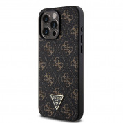 Guess PU 4G Triangle Metal Logo Case Case for iPhone 15 Pro Max (black) 1
