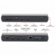 LMP USB-C ThunderDock - мултифункционален хъб за свързване на допълнителна периферия за компютри с USB-C (тъмносив) 1