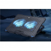 Havit F2076 Laptop Cooling Pad - охлаждаща ергономична поставка за Mac и преносими компютри до 17 инча (черен) 6