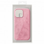 Alcane MagSafe Case - велурен кейс с MagSafe за iPhone 15 Pro Max (розов) 4