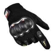 HR Motorcycle Touchscreen Gloves With Knuckle Protector (black) 4