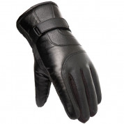 HR Men's Insulated PU leather Phone Gloves - зимни ръкавици за тъч екрани (сив)