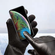 HR Men's Insulated PU leather Phone Gloves - зимни ръкавици за тъч екрани (сив) 2