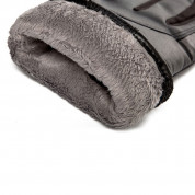 HR Men's Insulated PU leather Phone Gloves - зимни ръкавици за тъч екрани (сив) 4