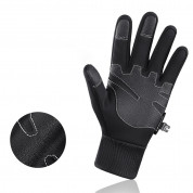 HR Insulated Anti-Slip Sport Gloves M - плетени зимни ръкавици за тъч екрани (черен) 2