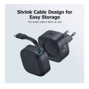Usams GaN Wall Charger With Magnetic Retractable USB-C Cable 35W - захранване за ел. мрежа с USB-C порт и вграден USB-C кабел (черен) 4