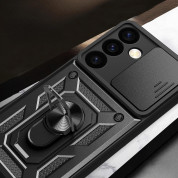 Armor Camshield Hybrid Case With Stand - хибриден удароустойчив кейс с пръстен против изпускане за Samsung Galaxy S24 (черен) 5