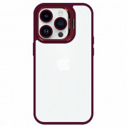 Tel Protect Kickstand Case and Camera Glass Lens for iPhone 14 (burgundy) 2