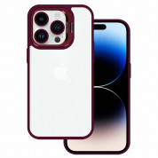 Tel Protect Kickstand Case and Camera Glass Lens for iPhone 14 (burgundy) 1