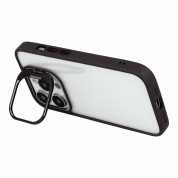 Tel Protect Kickstand Case and Camera Glass Lens - хибриден кейс с поставка и стъклени лещи за камерата за iPhone 15 Pro (черен)  5