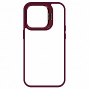 Tel Protect Kickstand Case and Camera Glass Lens for iPhone 15 Pro (burgundy) 4