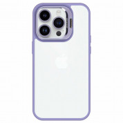Tel Protect Kickstand Case and Camera Glass Lens for iPhone 15 Pro (purple) 2