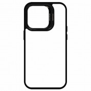 Tel Protect Kickstand Case and Camera Glass Lens - хибриден кейс с поставка и стъклени лещи за камерата за iPhone 15 Pro Max (черен)  4