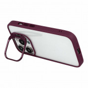 Tel Protect Kickstand Case and Camera Glass Lens for iPhone 15 Pro Max (burgundy) 5