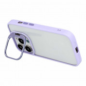 Tel Protect Kickstand Case and Camera Glass Lens - хибриден кейс с поставка и стъклени лещи за камерата за iPhone 15 Pro Max (лилав) 5