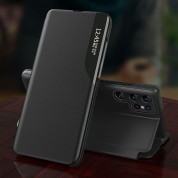 Eco Leather View Case - кожен калъф, тип портфейл за Samsung Galaxy S24 Ultra (черен)  3