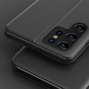 Eco Leather View Case - кожен калъф, тип портфейл за Samsung Galaxy S24 Ultra (черен)  1
