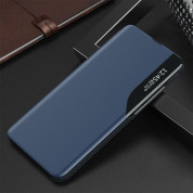 Eco Leather View Case - кожен калъф, тип портфейл за Samsung Galaxy S24 Ultra (син)  2