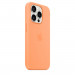 Apple iPhone Silicone Case with MagSafe - оригинален силиконов кейс за iPhone 15 Pro с MagSafe (оранжев)  5