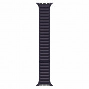 Apple Leather Link Band S/M - оригинална кожена каишка от естествена кожа за Apple Watch 38мм, 40мм, 41мм (индиго)
