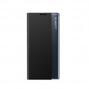 Sleep View Case - кожен калъф, тип портфейл за Samsung Galaxy S24 Ultra (черен)