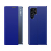 Sleep View Case - кожен калъф, тип портфейл за Samsung Galaxy S24 Ultra (син) 1