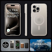 Spigen Ultra Hybrid MagSafe Case - хибриден кейс с висока степен на защита с MagSafe за iPhone 15 Pro Max (титан-мат)  11