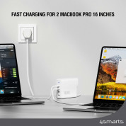 4Smarts GaN Charger Flex Pro 200W - захранване за ел. мрежа за лаптопи, смартфони и таблети с 4xUSB-C изходи с технология за бързо зареждане (бял) 4