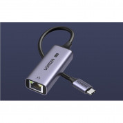 Ugreen USB-C with Ethernet Adapter 2.5Gb/s - адаптер USB-C към Ethernet за компютри с USB-C порт (тъмносив) 2
