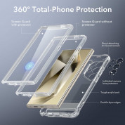 ESR Armor Kickstand Case - хибриден удароустойчив кейс с вграден стъклен протектор за дисплея и протектори за камерата за Samsung Galaxy S24 Ultra (прозрачен) 3
