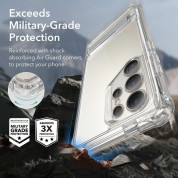 ESR Armor Kickstand Case - хибриден удароустойчив кейс с вграден стъклен протектор за дисплея и протектори за камерата за Samsung Galaxy S24 Ultra (прозрачен) 4