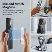 ESR Flickstand Boost HaloLock MagSafe Case - хибриден кейс с висока степен на защита с MagSafe за Samsung Galaxy S24 Ultra (черен-прозрачен)  6