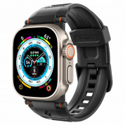 Spigen Rugged Ultra Band - хибридна каишка (полимер+карбон) за Apple Watch 42мм, 44мм, 45мм, Ultra 49мм (черен)