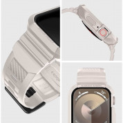 Spigen Rugged Armor Case Pro - удароустойчив TPU кейс с вградена каишка за Apple Watch 44мм, 45мм (бежов) 7