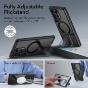 ESR Flickstand Boost HaloLock MagSafe Case - хибриден кейс с висока степен на защита с MagSafe за Samsung Galaxy S24 Ultra (черен-матиран)  2