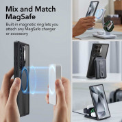 ESR Flickstand Boost HaloLock MagSafe Case - хибриден кейс с висока степен на защита с MagSafe за Samsung Galaxy S24 Ultra (черен-матиран)  6