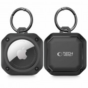 Tech-Protect Rough Pro Holder with Key Ring - надежден хибриден ключодържател за Apple AirTag (черен)