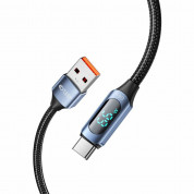 Tech-Protect UltraBoost USB-A to USB-C Cable with LED Display 66W - здрав кабел с въжена оплетка с бързо зареждане за устройства с USB-C порт (100 см) (син) 1