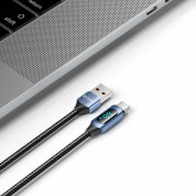 Tech-Protect UltraBoost USB-A to USB-C Cable with LED Display 66W - здрав кабел с въжена оплетка с бързо зареждане за устройства с USB-C порт (100 см) (син) 3